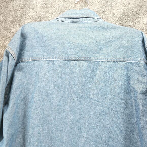 Real Good Denim Women's Jean Jacket Blue Medium Long Sleeve Button Front Vintage - Picture 5 of 12